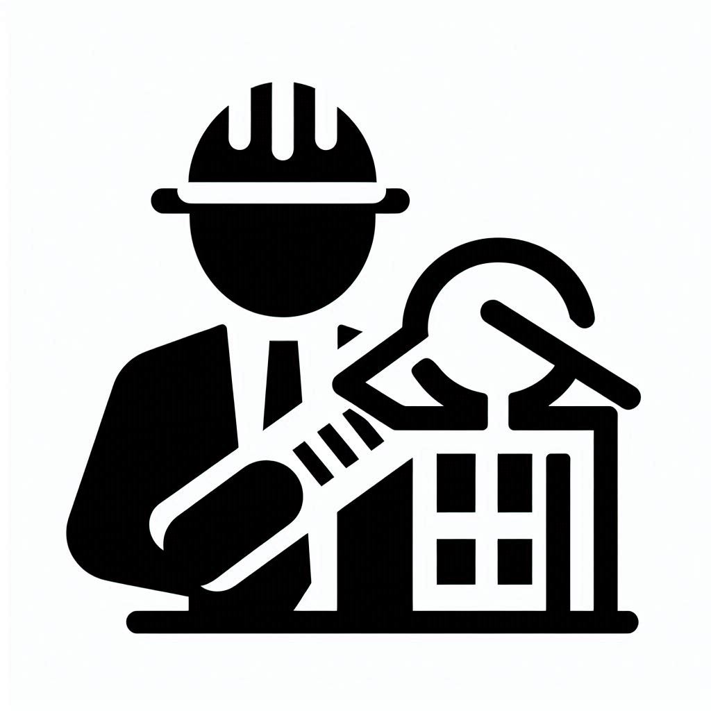 um ícone simples e intuitivo em preto e branco relacionado a vistoria predial